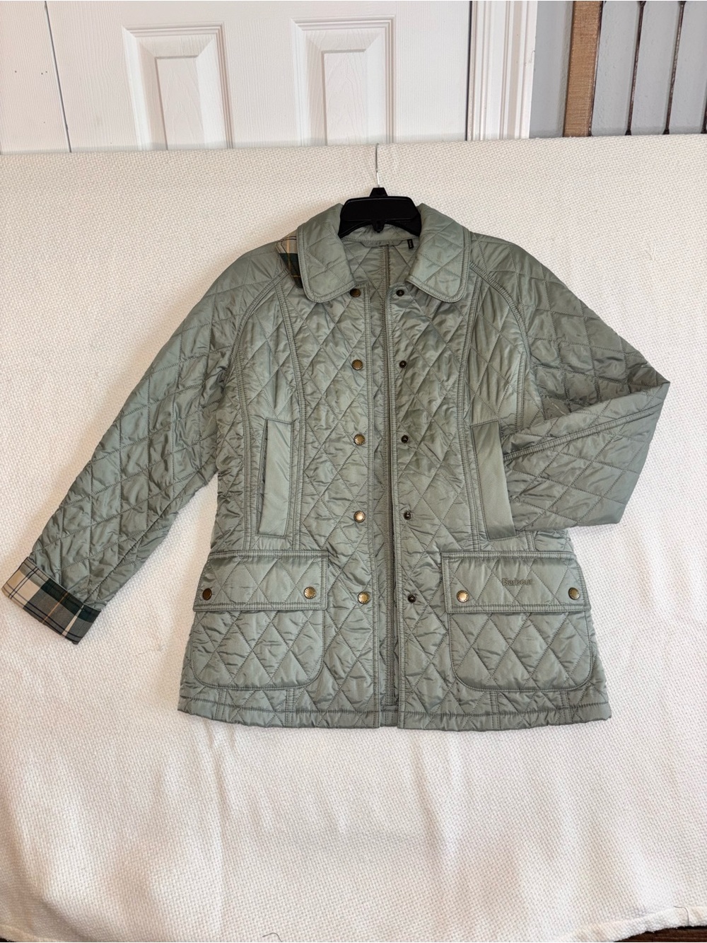 Barbour Quilted Puffer Jacket in Sage